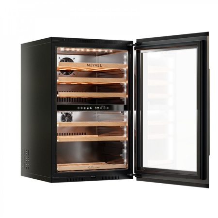 Винный шкаф MV47PRO-KBB2 двухзонный встраиваемый в колонну